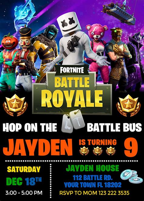 invitations anniversaire fortnite|fornite invitations free shipping.